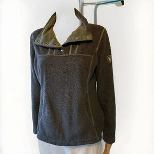 Kuhl Avalon Outdoor Pullover 4-Snap Fleece Jacket Women’s XS Navy Pocket Cozy